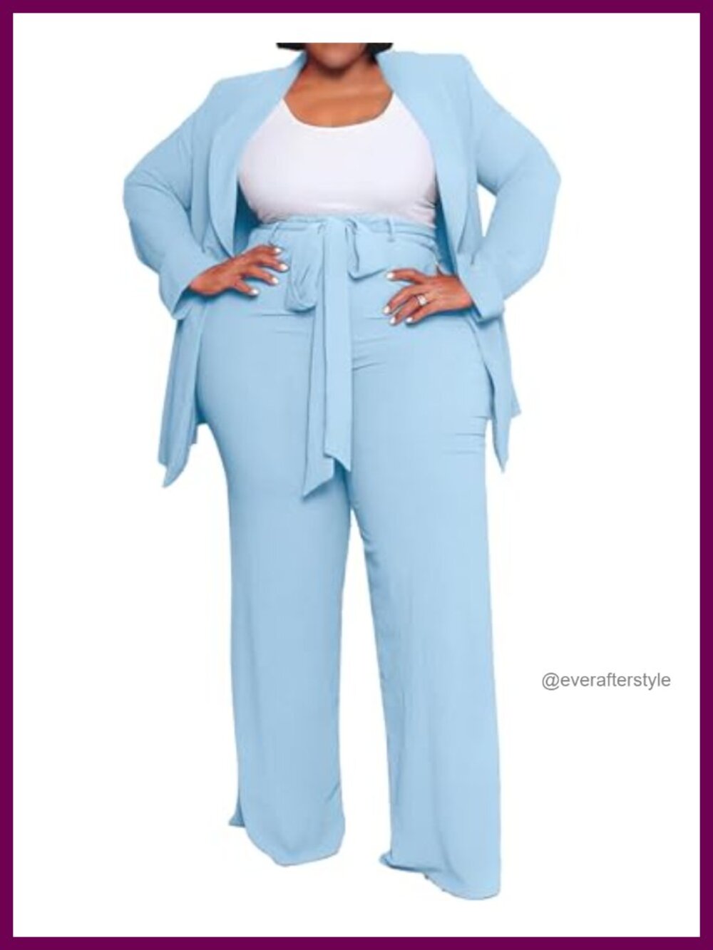 Women's Plus Size 2-Piece Blazer and Pants Suit Set Business Casual